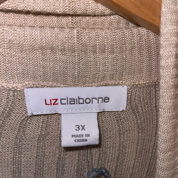 Liz Claiborne Beige Cardigan Sweater - Picture 3 of 3